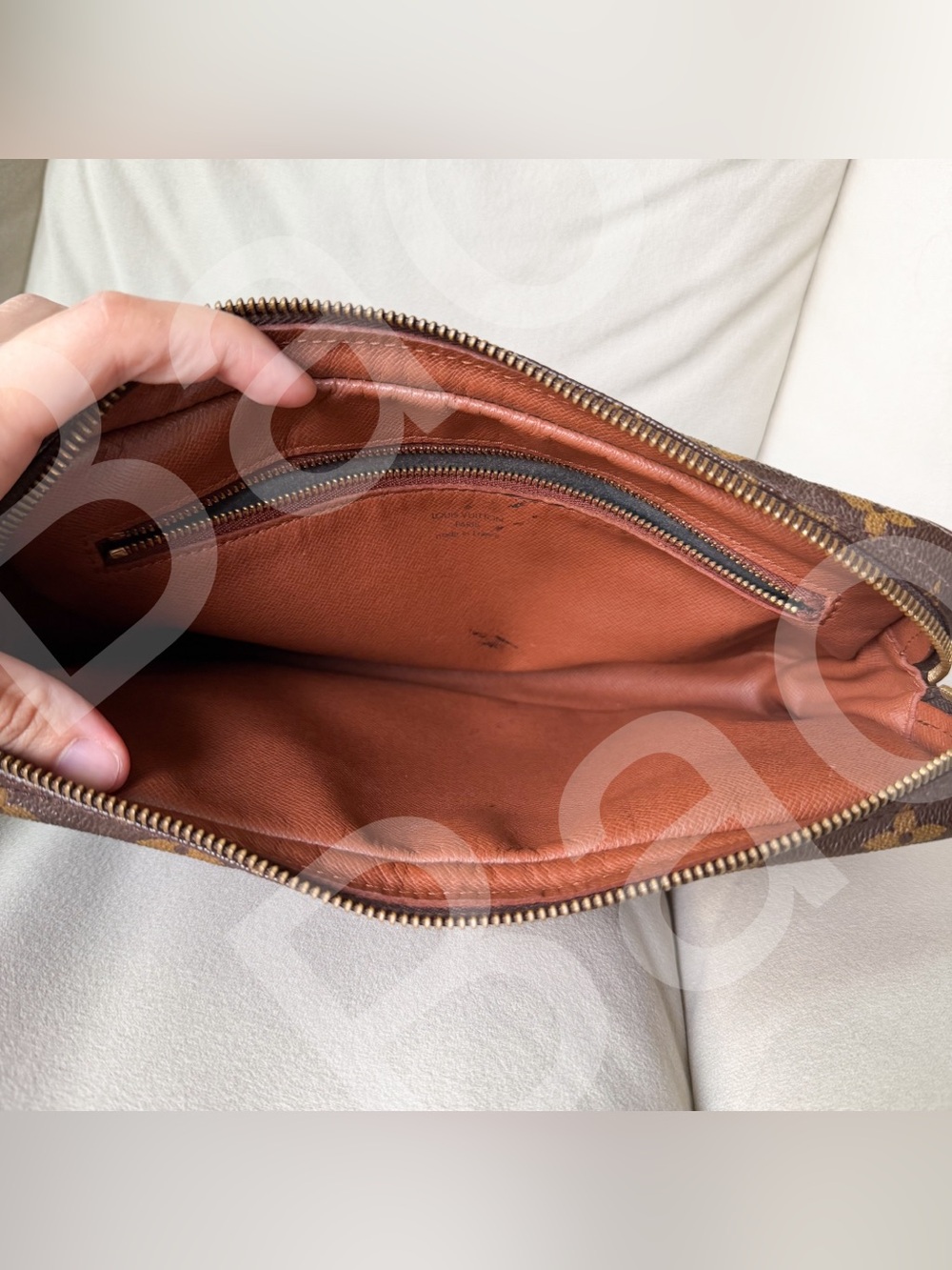Louis Vuitton Project Bag Brown Monogram Canvas Wristlet Clutch Needs Zipper pul - Picture 10 of 17